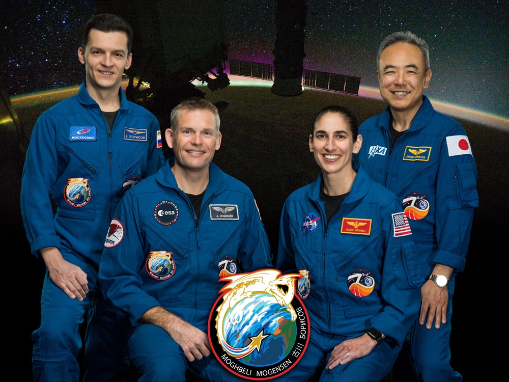 Aerospace engineering alumnus Andreas Mogensen and the Crew 7 team