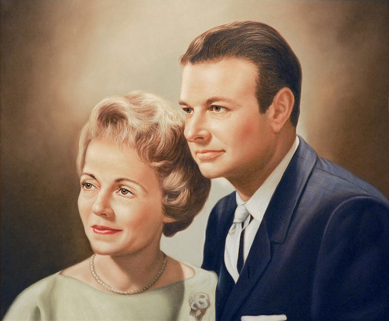 Painted portrait of Ernest Cockrell Jr. and his wife Virginia