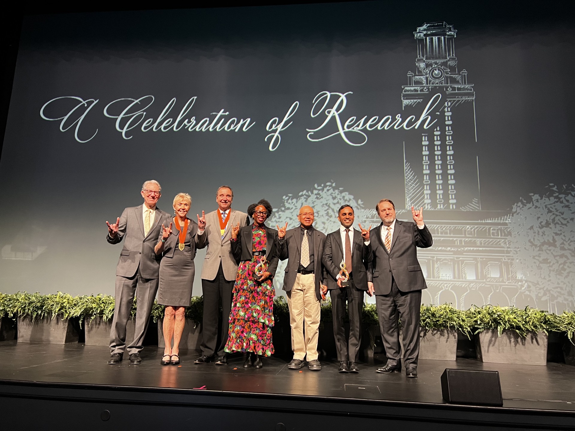 Texas Engineer Dave Allen with other winners of the President's Research Award