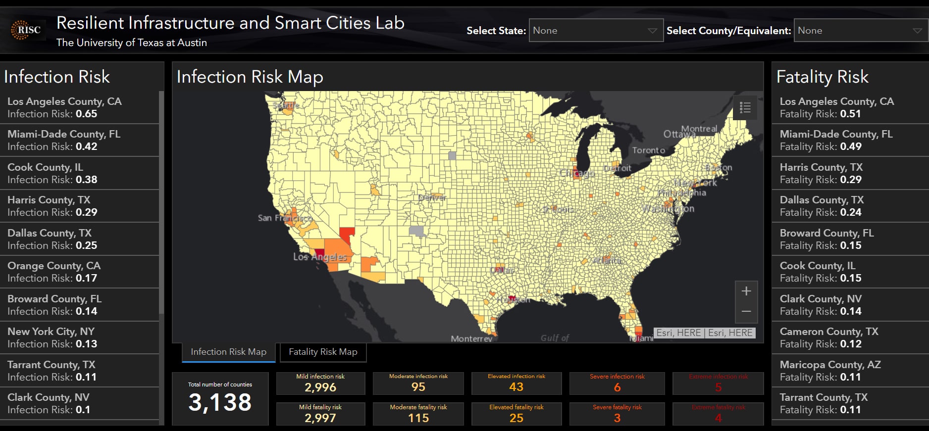 covid risk website screenshot full