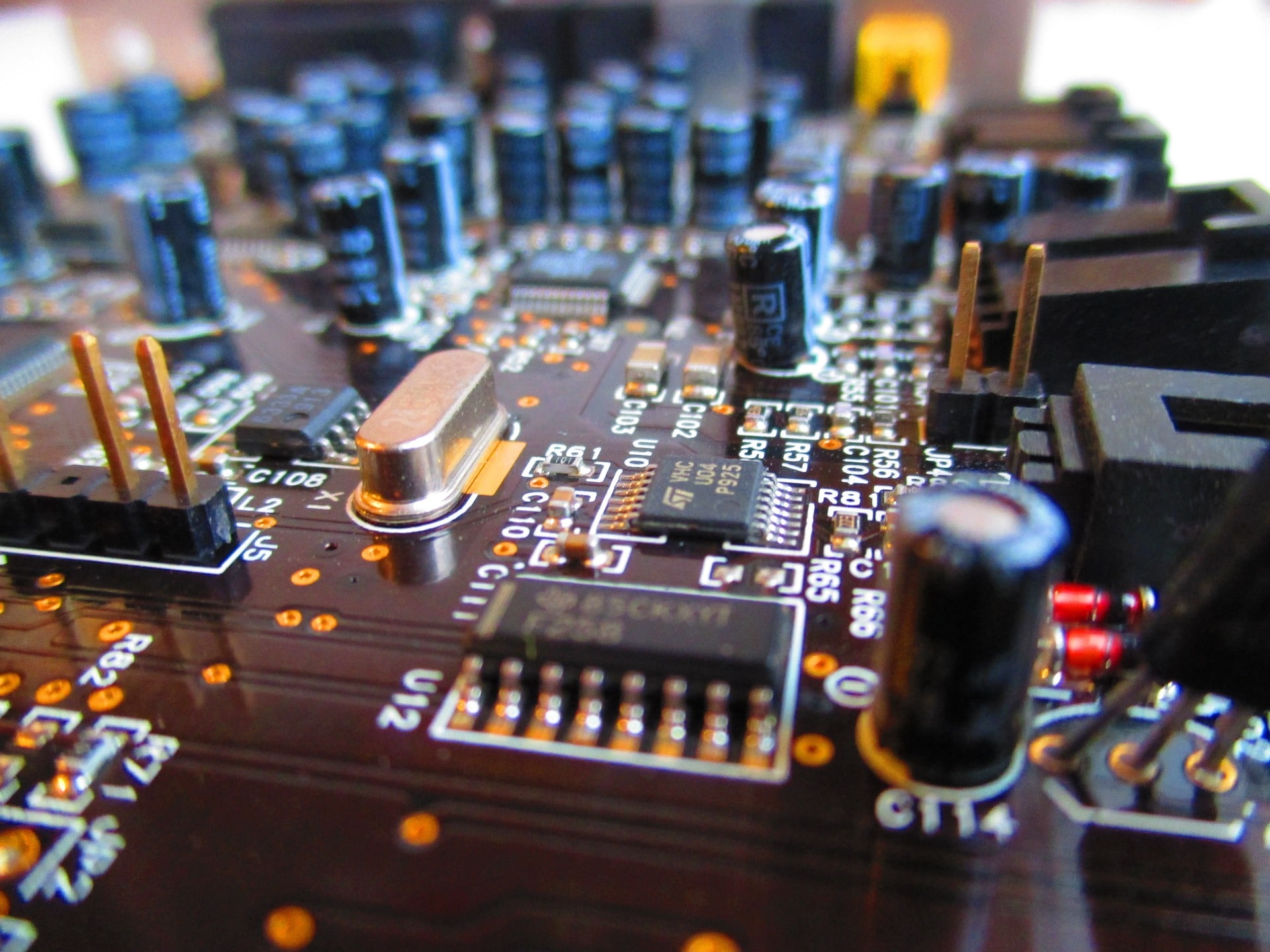 close up of circuit board